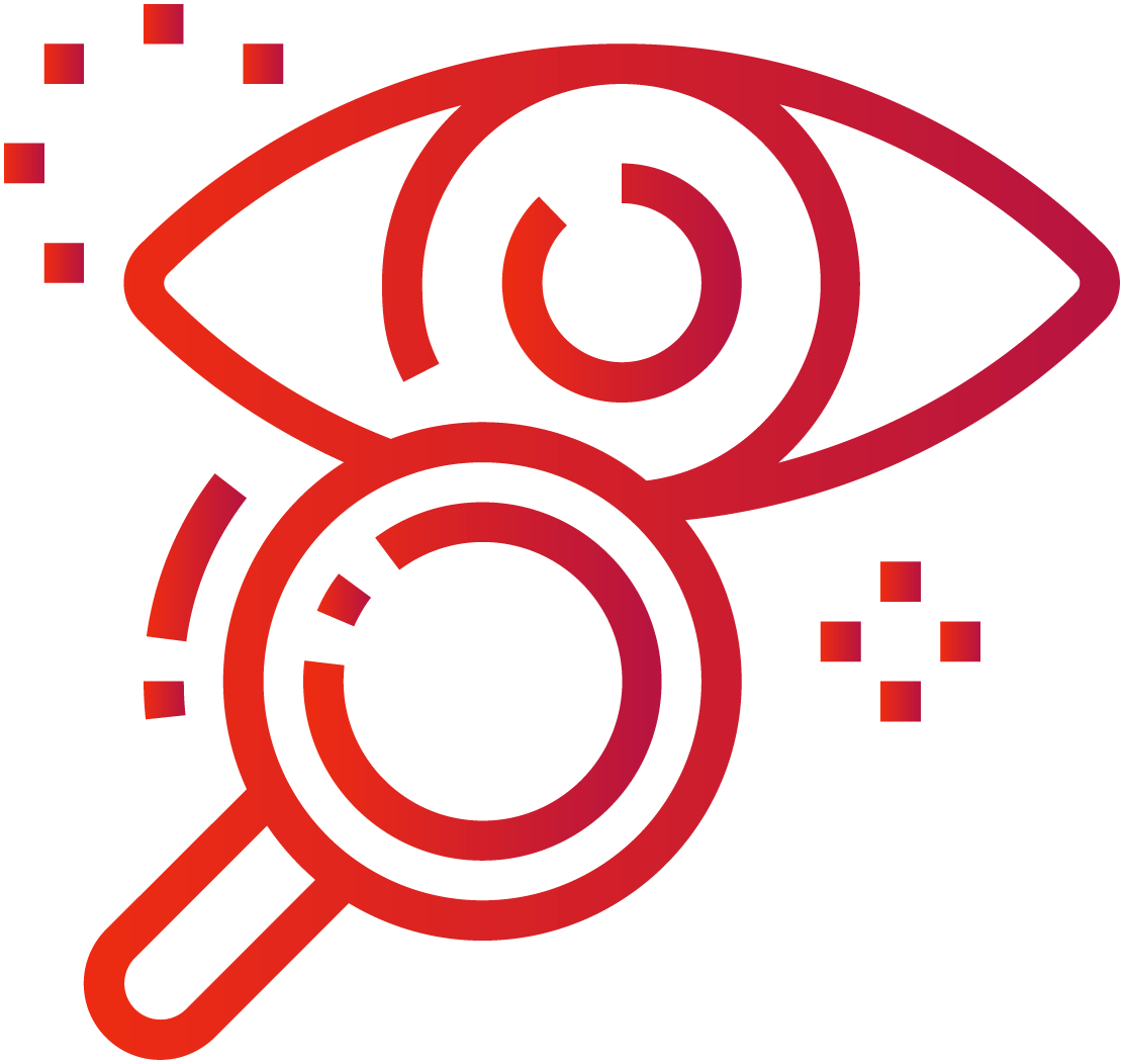 Czerwona ikona symbolizująca okulistykę